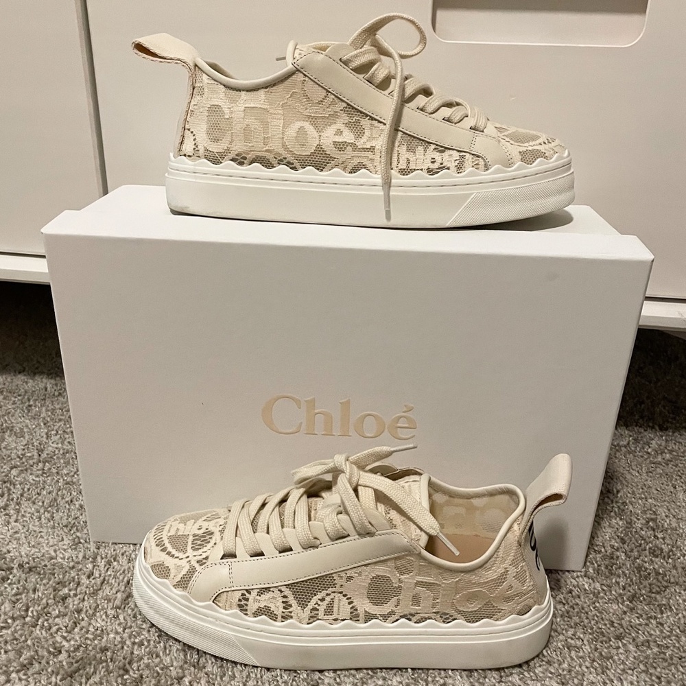 Chloe Lauren Logo Lace Sneakers